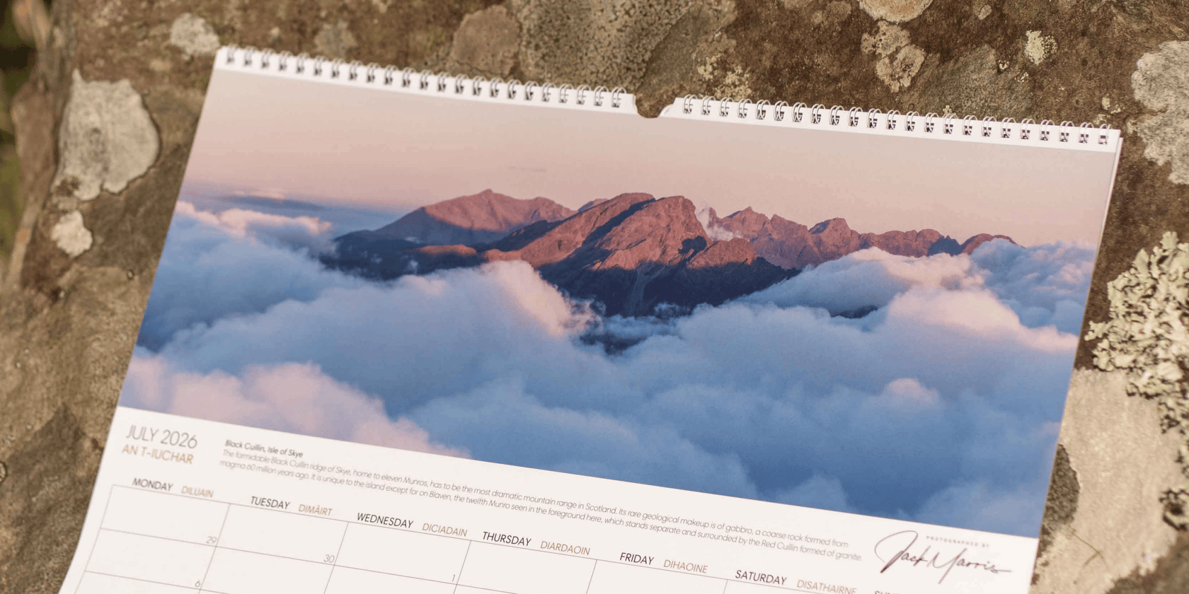 The photographed by Jack Marris 2026 Panoramic Scottish Landscape Calendar. Landscape views from the Scottish Highlands and Isle of Skye