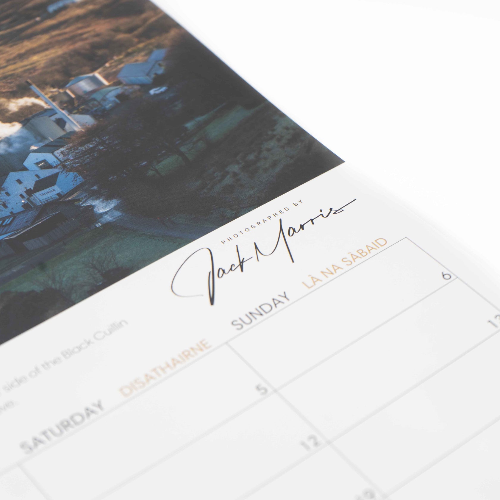 Applecross Gallery - The Photographed By Jack Marris Scottish Panoramic Landscape 2026 Wall Calendar. December 2026 features Carbost, Isle of Skye on Boxing Day.