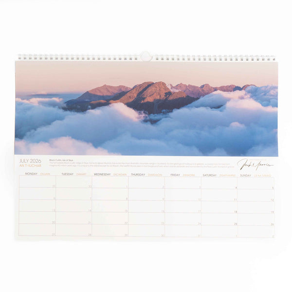 Applecross Gallery - The Photographed By Jack Marris 2026 Scottish Landscape Calendar. July features the Black Cuillin ridge on the Isle of Skye.