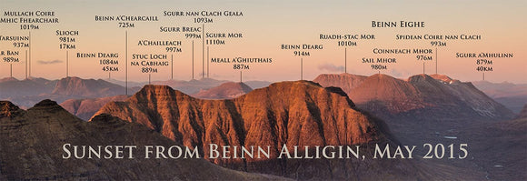 Applecross Gallery - Photography By Jack Marris Beinn Alligin Sunset, Named Panorama, Photographed by Jack Marris Scotland's Beinn Alligin at Sunset, Named - Photographed by Jack Marris