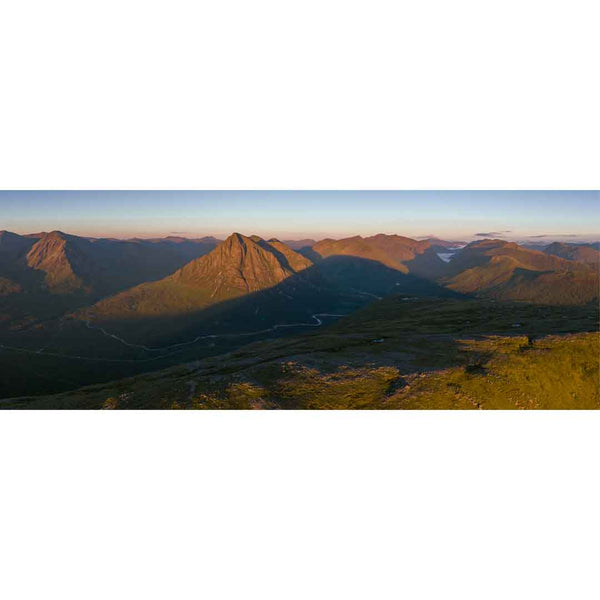 Applecross Gallery - Photography By Jack Marris Greeting Card Greeting Card, Buachaille Etive Mor and Glen Coe from Beinn a' Chrulaist, Photographed By Jack Marris Greeting Card, Buachaille Etive Mor and Glen Coe from Beinn a' Chrulaist, Photographed By Jack Marris