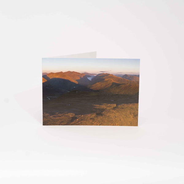 Applecross Gallery - Photography By Jack Marris Greeting Card Greeting Card, Buachaille Etive Mor and Glen Coe from Beinn a' Chrulaist, Photographed By Jack Marris Greeting Card, Buachaille Etive Mor and Glen Coe from Beinn a' Chrulaist, Photographed By Jack Marris