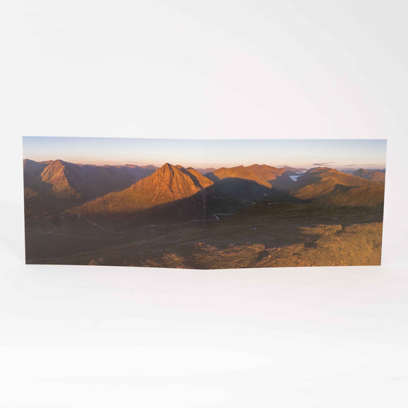 Applecross Gallery - Photography By Jack Marris Greeting Card Greeting Card, Buachaille Etive Mor and Glen Coe from Beinn a' Chrulaist, Photographed By Jack Marris Greeting Card, Buachaille Etive Mor and Glen Coe from Beinn a' Chrulaist, Photographed By Jack Marris