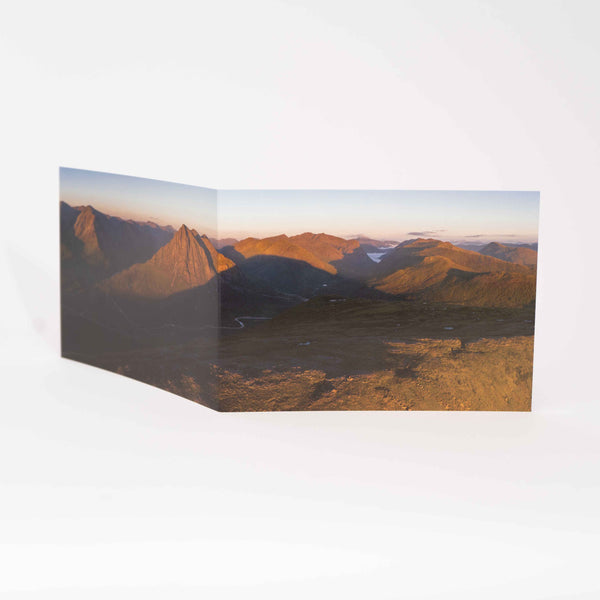 Applecross Gallery - Photography By Jack Marris Greeting Card Greeting Card, Buachaille Etive Mor and Glen Coe from Beinn a' Chrulaist, Photographed By Jack Marris Greeting Card, Buachaille Etive Mor and Glen Coe from Beinn a' Chrulaist, Photographed By Jack Marris