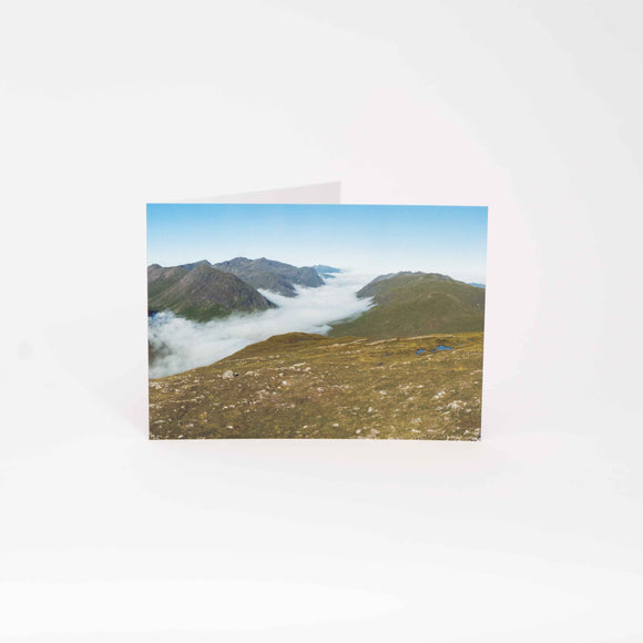 Applecross Gallery - Photography By Jack Marris Greeting Card Greeting Card, Buachaille Etive Mor and inversion over Glen Coe from Beinn a' Chrulaist, Photographed By Jack Marris Greeting Card, Buachaille Etive Mor and inversion over Glen Coe from Beinn a' Chrulaist, Photographed By Jack Marris