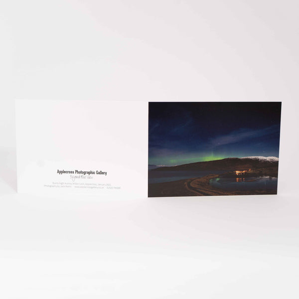 Applecross Gallery - Photography By Jack Marris Greeting Card Greeting Card, Burns Night Aurora, Photographed By Jack Marris Greeting Card, Burns Night Aurora, Photographed By Jack Marris