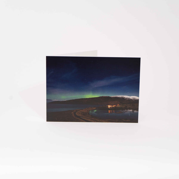 Applecross Gallery - Photography By Jack Marris Greeting Card Greeting Card, Burns Night Aurora, Photographed By Jack Marris Greeting Card, Burns Night Aurora, Photographed By Jack Marris