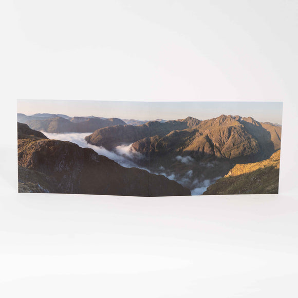 Applecross Gallery - Photography By Jack Marris Greeting Card Greeting Card, Cloud Inversion over Glen Coe and the Three Sisters, Photographed By Jack Marris Greeting Card, Cloud Inversion over Glen Coe and the Three Sisters, Photographed By Jack Marris