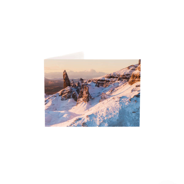Applecross Gallery - Photography By Jack Marris Greeting Card Greeting Card, Old Man Of Storr on Boxing Day, Photographed By Jack Marris Greeting Card, Old Man Of Storr on Boxing Day, Photographed By Jack Marris