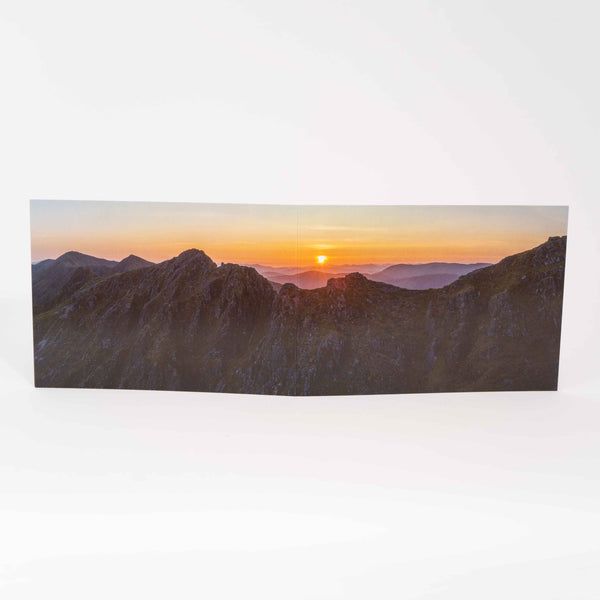 Applecross Gallery - Photography By Jack Marris Greeting Card Greeting Card, Silhouette of the Aonach Eagach and Glen Coe, Photographed By Jack Marris Greeting Card, Silhouette of the Aonach Eagach and Glen Coe, Photographed By Jack Marris