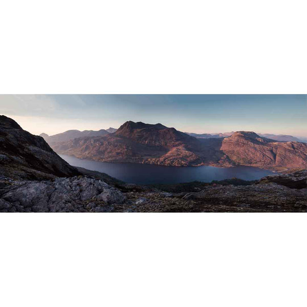 Applecross Gallery - Photography By Jack Marris Greeting Card Greeting Card, Sunset over Loch Maree and Siloch, Photographed By Jack Marris Greeting Card, Sunset over Loch Maree and Siloch, Photographed By Jack Marris