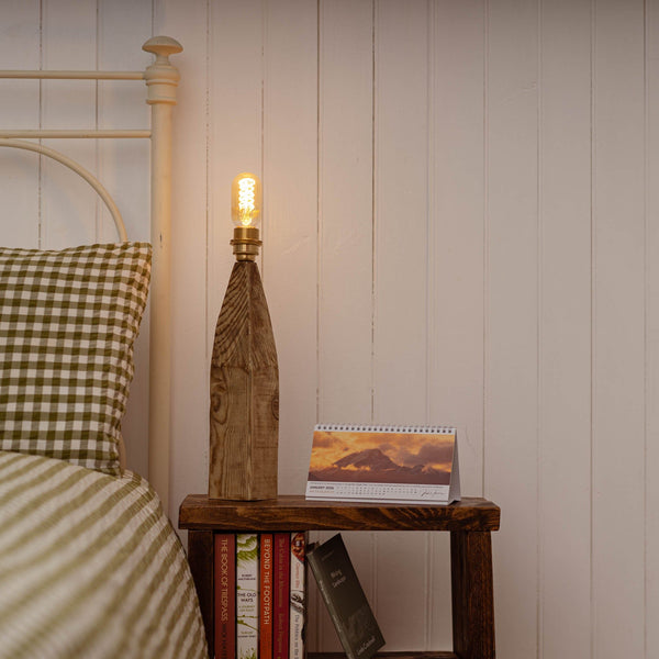 Applecross Gallery - Photography By Jack Marris Lamp 005 Rustic Larch Wood Table Lamp Rustic Wooden Table or Desk Lamp - Unique Interior Design & Home Décor