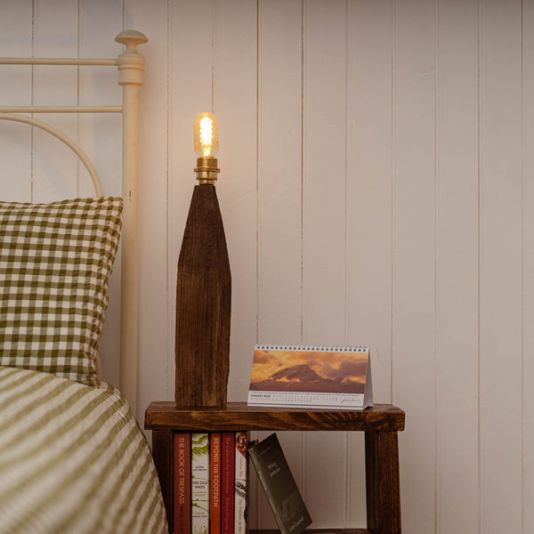 Applecross Gallery - Photography By Jack Marris Lamp 006 Rustic Larch Wood Table Lamp Rustic Wooden Table or Desk Lamp - Unique Interior Design & Home Décor