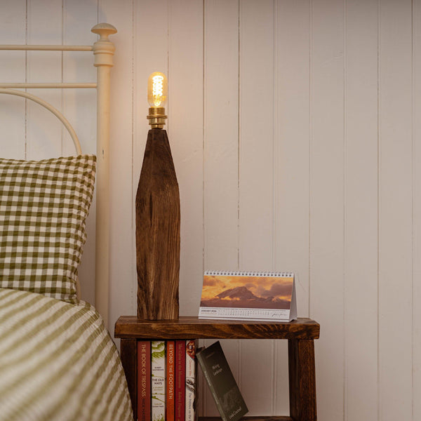 Applecross Gallery - Photography By Jack Marris Lamp 014 Rustic Larch Wood Table Lamp Rustic Wooden Table or Desk Lamp - Unique Interior Design & Home Décor