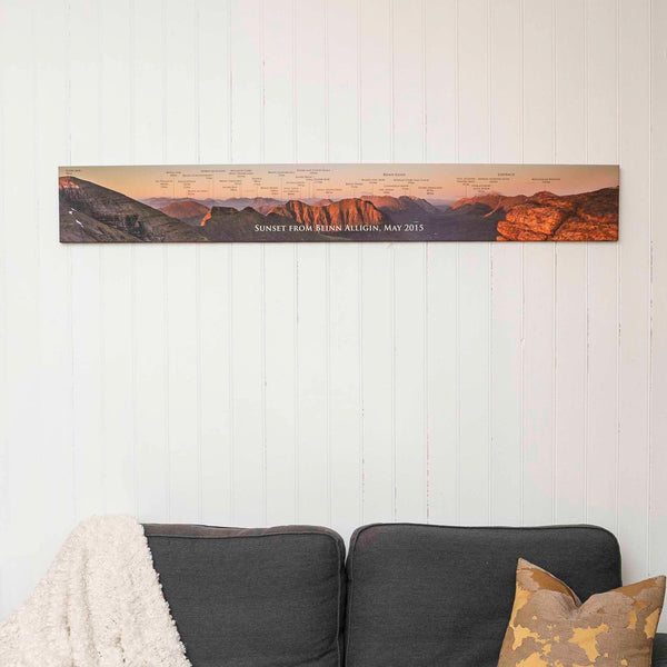 Applecross Gallery - Photography By Jack Marris Large Canvas (60" x 8") Beinn Alligin Sunset, Named Panorama, Photographed by Jack Marris Scotland's Beinn Alligin at Sunset, Named - Photographed by Jack Marris