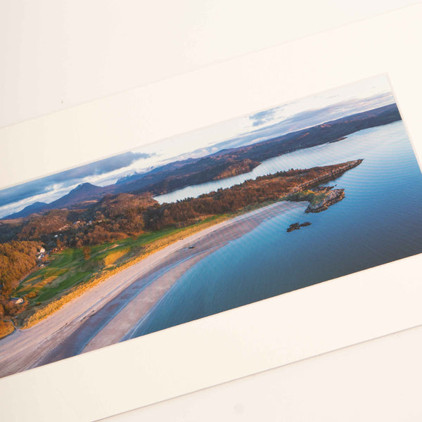Applecross Gallery - Photography By Jack Marris Mounted Print Gairloch Beach and the Torridon Hills, Photographed by Jack Marris Gairloch Beach and the Torridon Hills, Photographed by Jack Marris