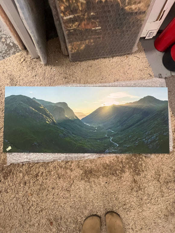 Applecross Gallery - Photography By Jack Marris Outlet Glen Coe & The Meeting of Three Waters Photographed by Jack Marris Canvas 40x16 inches Outlet Glen Coe & The Meeting of Three Waters Photographed by Jack Marris Canvas 40x16 inches