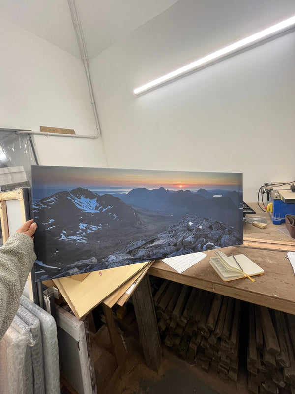 Applecross Gallery - Photography By Jack Marris Outlet Liathach May Sunset Photographed by Jack Marris Canvas 40x16 inches Outlet Liathach May Sunset Photographed by Jack Marris Canvas 40x16 inches