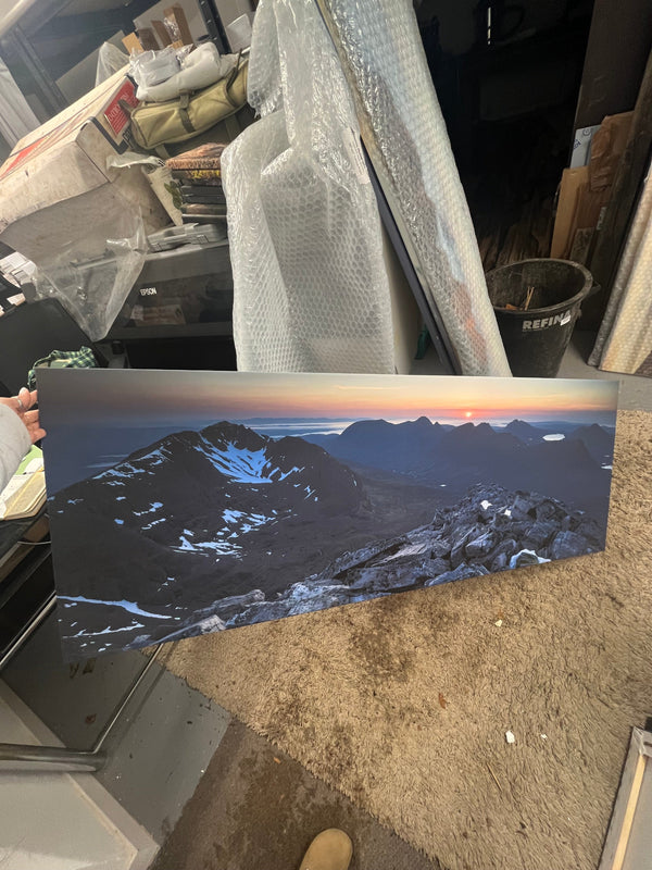 Applecross Gallery - Photography By Jack Marris Outlet Liathach May Sunset Photographed by Jack Marris Canvas 60x22 inches Outlet Liathach May Sunset Photographed by Jack Marris Canvas 60x22 inches