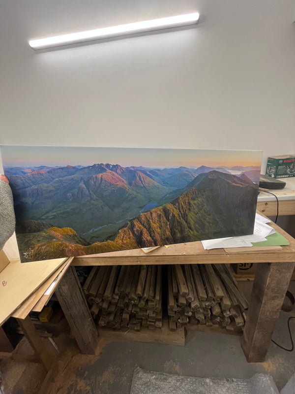 Applecross Gallery - Photography By Jack Marris Outlet Sunset on the Aonach Eagach Photographed by Jack Marris Canvas 40x16 inches Outlet Sunset on the Aonach Eagach Photographed by Jack Marris Canvas 40x16 inches