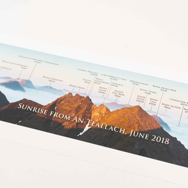 Applecross Gallery - Photography By Jack Marris signed fine art print (33.5" x 4.5") An Teallach Sunrise, Named Panorama, Photographed by Jack Marris Scotland's An Teallach at Sunrise, Named - Photographed by Jack Marris
