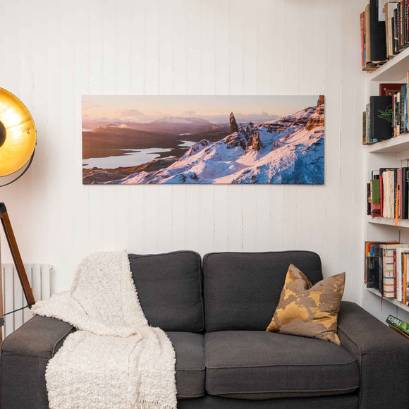 Applecross Photographic Gallery Image Large Canvas 60"x22" Old Man Of Storr on Boxing Day, Photographed By Jack Marris Old Man Of Storr on Boxing Day, Photographed By Jack Marris