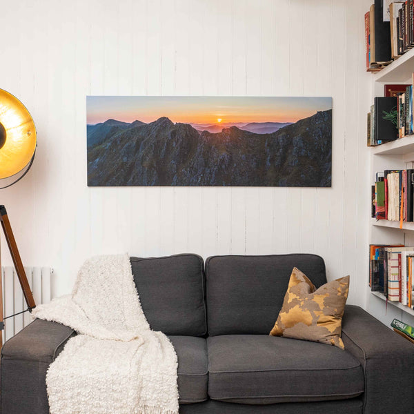 Applecross Photographic Gallery Image Large Canvas 60"x22" Silhouette of the Aonach Eagach and Glen Coe Silhouette of the Aonach Eagach and Glen Coe