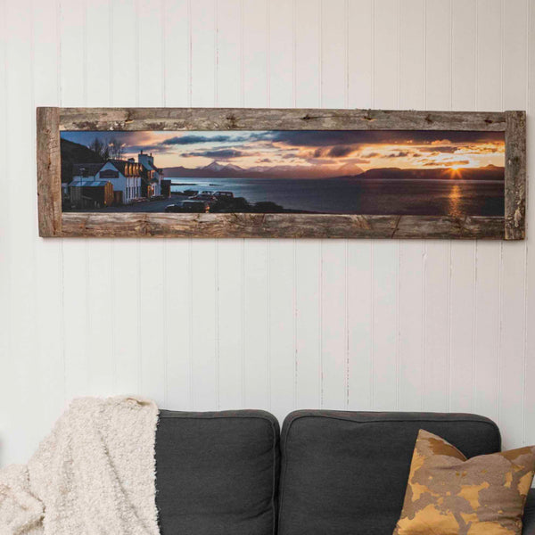 Applecross Photographic Gallery Image Large Framed Canvas Applecross Inn at Sunset