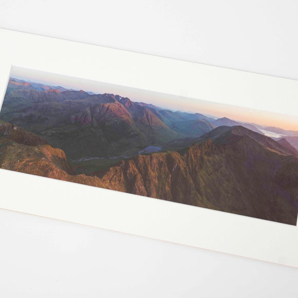 Applecross Photographic Gallery Image Mounted Print Mounted Print, Sunset on the Aonach Eagach, Photographed By Jack Marris Mounted Print, Sunset on the Aonach Eagach, Photographed By Jack Marris