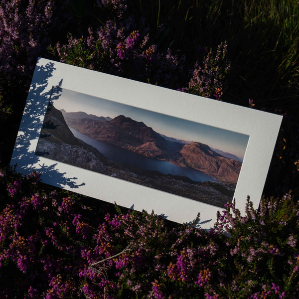 Applecross Photographic Gallery Image Mounted Print Mounted Print, Sunset over Loch Maree and Slioch, Photographed By Jack Marris Mounted Print, Sunset over Loch Maree and Slioch, Photographed By Jack Marris