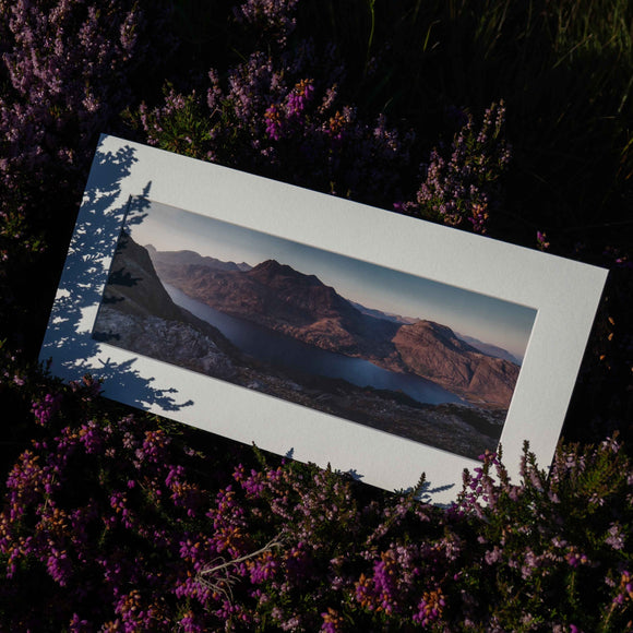 Applecross Photographic Gallery Image Mounted Print Mounted Print, Sunset over Loch Maree and Slioch, Photographed By Jack Marris Mounted Print, Sunset over Loch Maree and Slioch, Photographed By Jack Marris