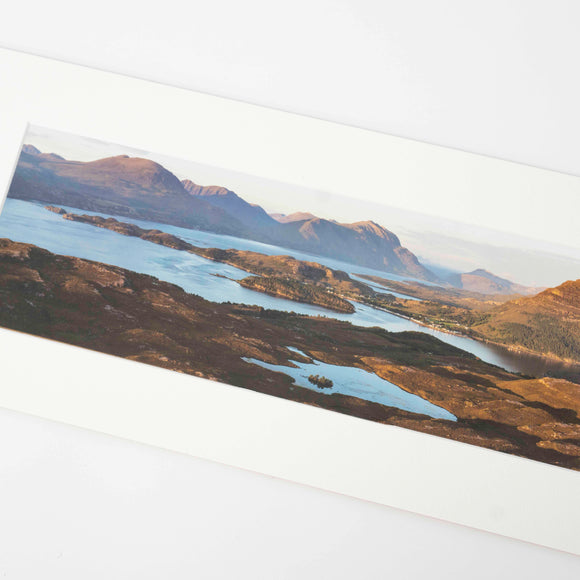 Applecross Photographic Gallery Image Mounted Print Mounted Print, Sunset over Shieldaig and the Torridon hills, Photographed By Jack Marris Mounted Print, Sunset over Shieldaig and the Torridon hills, Photographed By Jack Marris