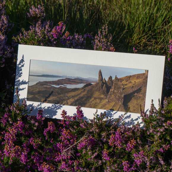 Applecross Photographic Gallery Image Mounted Print Mounted Print, The Old Man of Storr and the Cuillin Hills, Photographed By Jack Marris Mounted Print, The Old Man of Storr and the Cuillin Hills, Photographed By Jack Marris