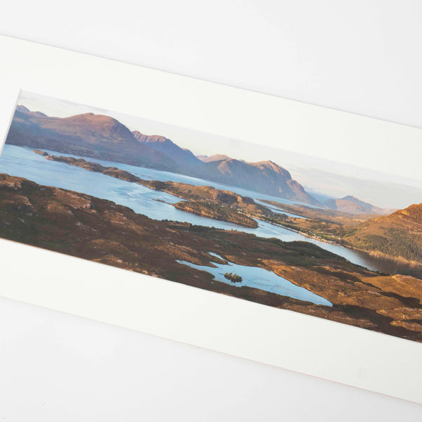 Applecross Photographic Gallery Image Mounted Print Sunset over Shieldaig and the Torridon hills, Photographed By Jack Marris Sunset over Shieldaig and the Torridon hills, Photographed By Jack Marris