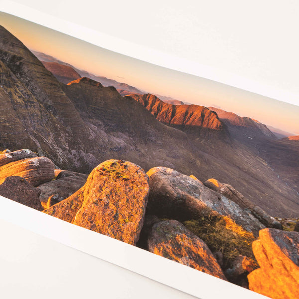 Applecross Photographic Gallery Image Small Print 20.5"x8" Beinn Alligin Sunset Beinn Alligin Sunset