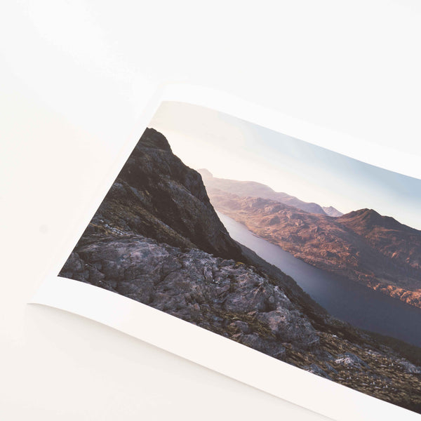 Applecross Photographic Gallery Image Small Print 20.5"x8" Sunset over Loch Maree and Siloch Sunset over Loch Maree and Siloch