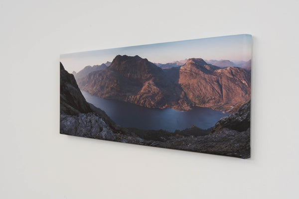 My Store Canvas / Medium 40x16" / Unframed Sunset over Loch Maree and Siloch, Photographed By Jack Marris